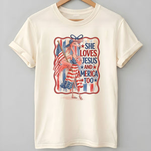 America 250 Years of American Spirit Jesus Faith Flamingo Shirt - FlamingoAholic