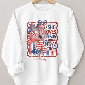 America 250 Years of American Spirit Jesus Faith Flamingo Shirt - FlamingoAholic