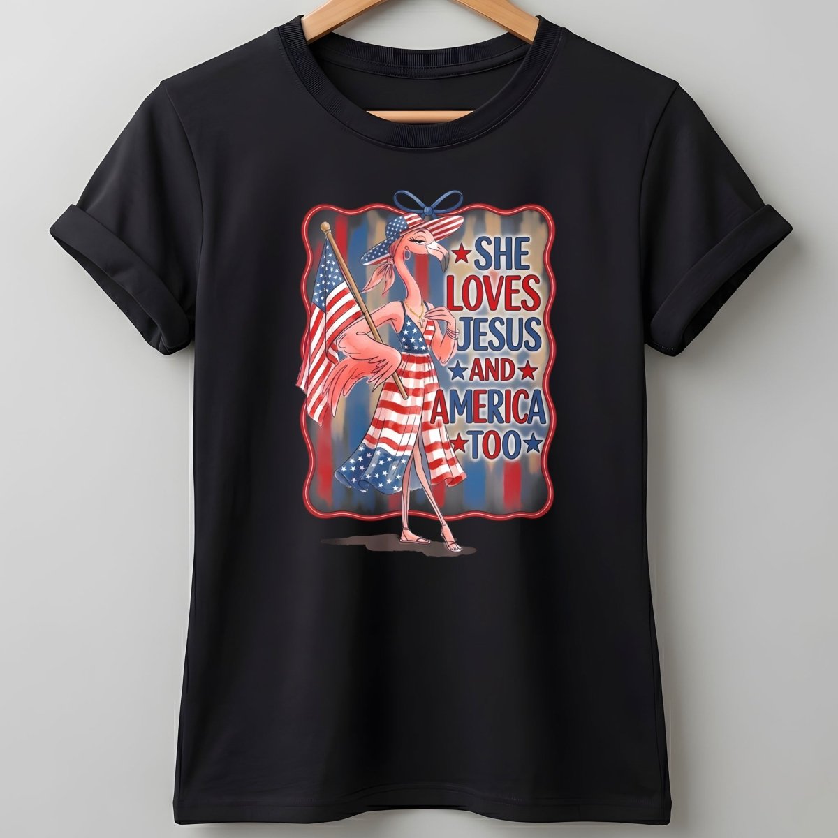 America 250 Years of American Spirit Jesus Faith Flamingo Shirt - FlamingoAholic