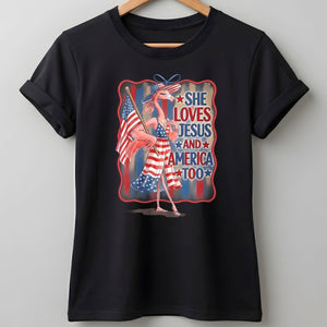 America 250 Years of American Spirit Jesus Faith Flamingo Shirt - FlamingoAholic
