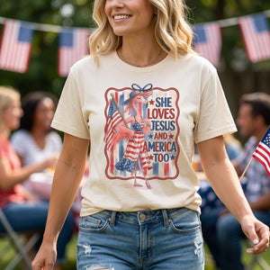 America 250 Years of American Spirit Jesus Faith Flamingo Shirt - FlamingoAholic