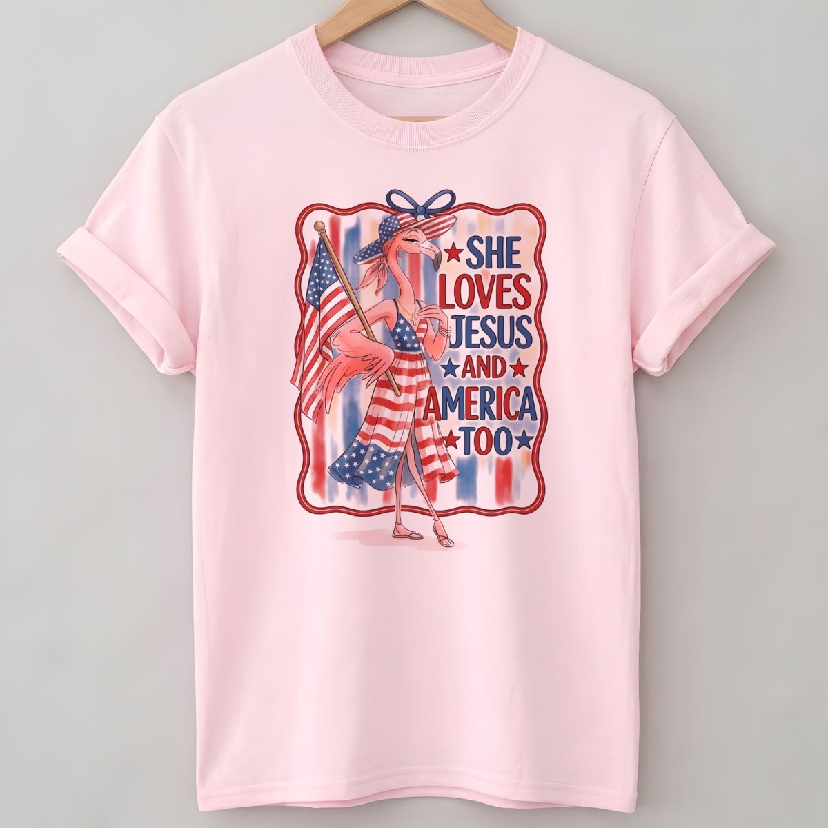 America 250 Years of American Spirit Jesus Faith Flamingo Shirt - FlamingoAholic