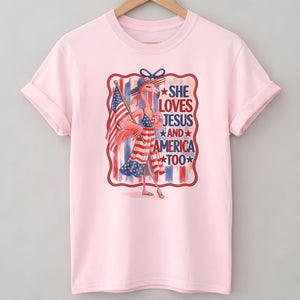 America 250 Years of American Spirit Jesus Faith Flamingo Shirt - FlamingoAholic