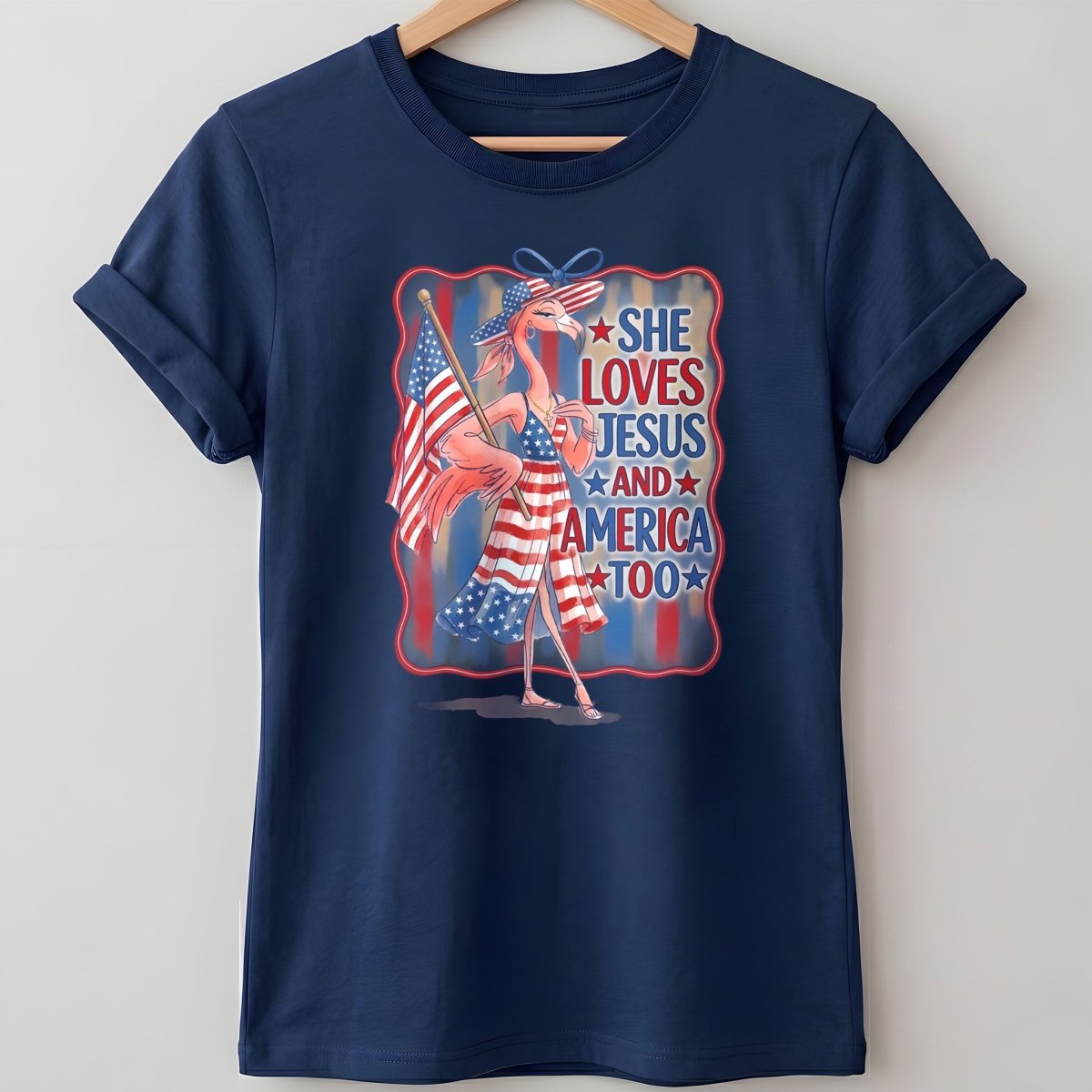 America 250 Years of American Spirit Jesus Faith Flamingo Shirt - FlamingoAholic