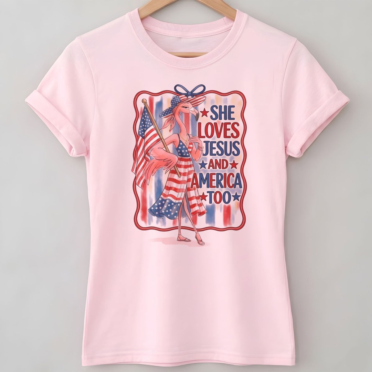 America 250 Years of American Spirit Jesus Faith Flamingo Shirt - FlamingoAholic