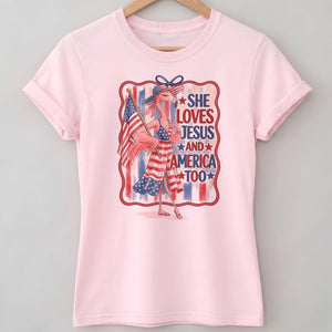 America 250 Years of American Spirit Jesus Faith Flamingo Shirt - FlamingoAholic