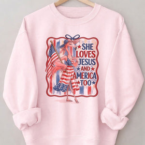 America 250 Years of American Spirit Jesus Faith Flamingo Shirt - FlamingoAholic