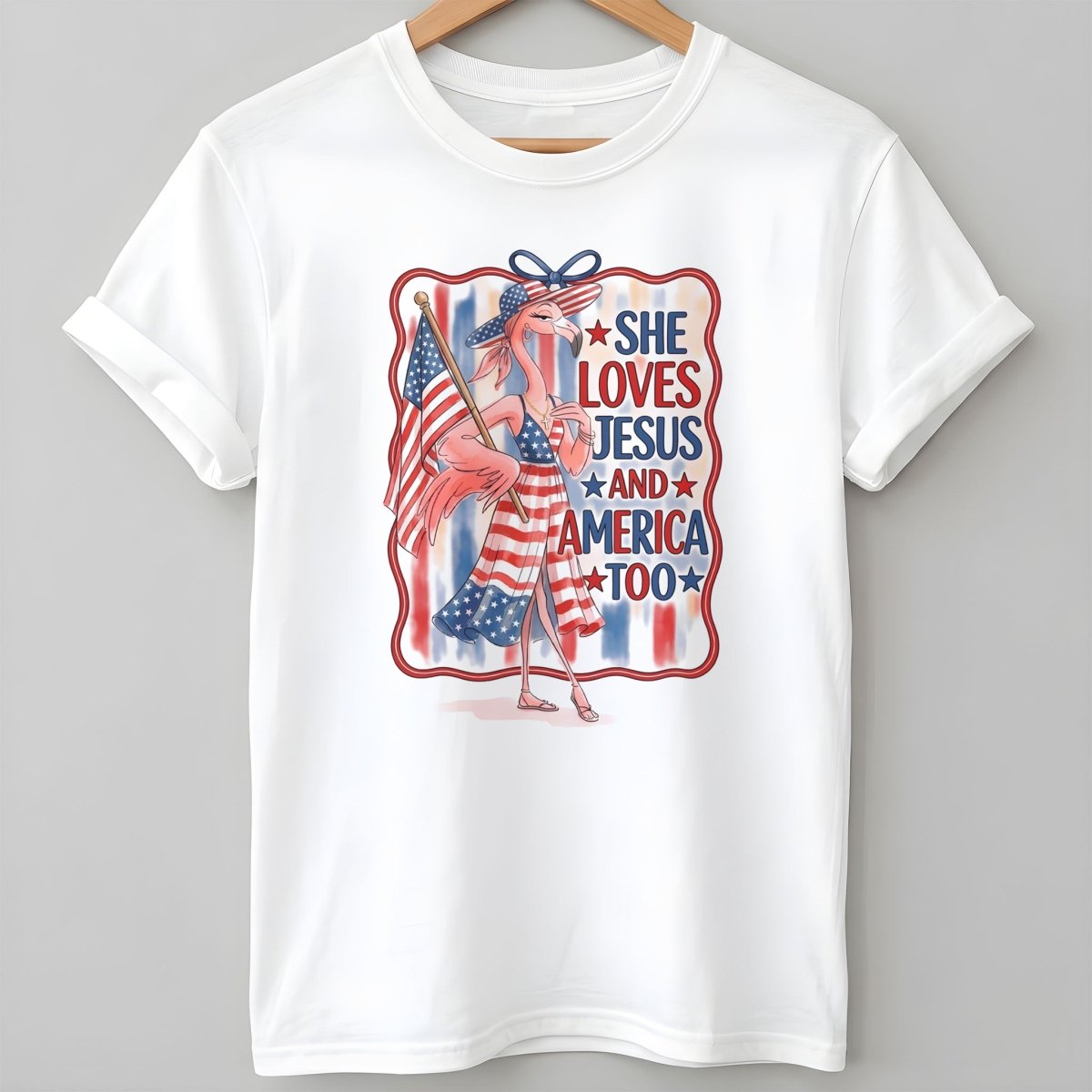 America 250 Years of American Spirit Jesus Faith Flamingo Shirt - FlamingoAholic