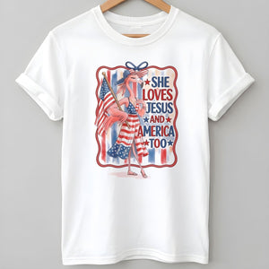 America 250 Years of American Spirit Jesus Faith Flamingo Shirt - FlamingoAholic