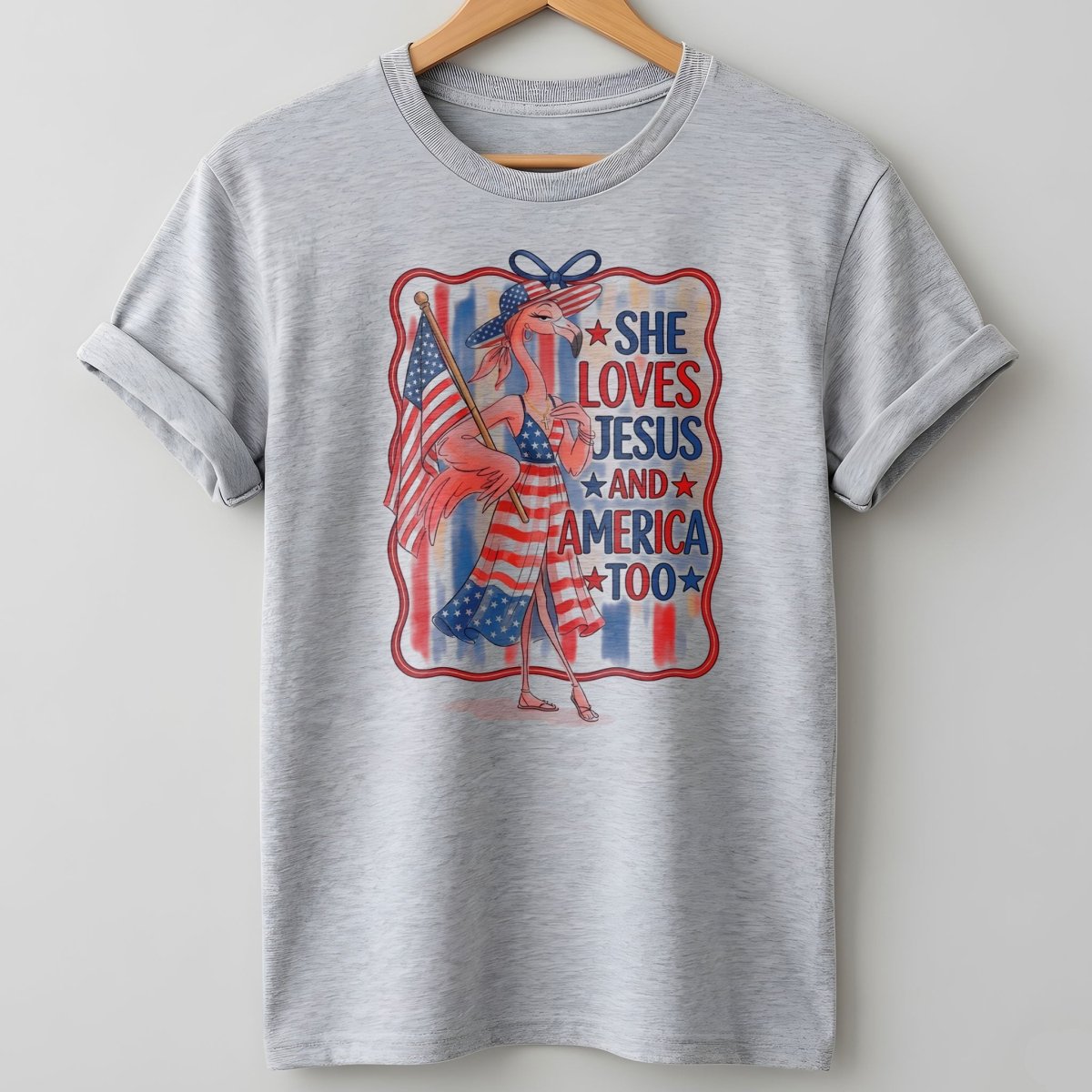 America 250 Years of American Spirit Jesus Faith Flamingo Shirt - FlamingoAholic