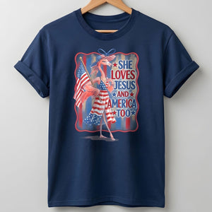 America 250 Years of American Spirit Jesus Faith Flamingo Shirt - FlamingoAholic
