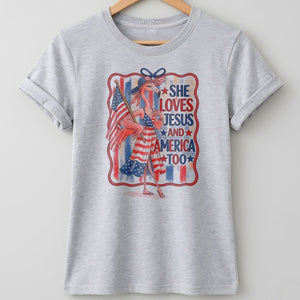 America 250 Years of American Spirit Jesus Faith Flamingo Shirt - FlamingoAholic