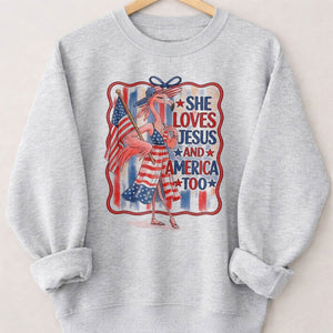 America 250 Years of American Spirit Jesus Faith Flamingo Shirt - FlamingoAholic