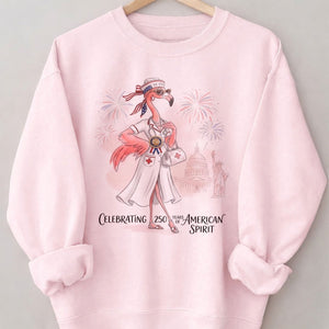 America 250 Years of American Spirit Nurse Flamingo Shirt - FlamingoAholic