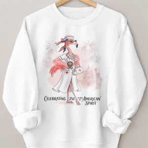 America 250 Years of American Spirit Nurse Flamingo Shirt - FlamingoAholic