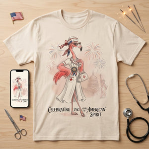 America 250 Years of American Spirit Nurse Flamingo Shirt - FlamingoAholic