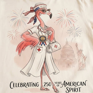 America 250 Years of American Spirit Nurse Flamingo Shirt - FlamingoAholic
