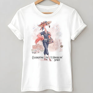 America 250 Years of American Spirit Nurse Scrubs Flamingo Shirt - FlamingoAholic