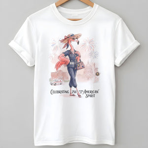 America 250 Years of American Spirit Nurse Scrubs Flamingo Shirt - FlamingoAholic