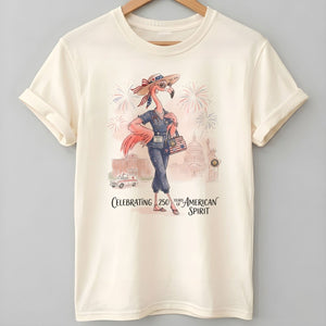 America 250 Years of American Spirit Nurse Scrubs Flamingo Shirt - FlamingoAholic