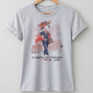 America 250 Years of American Spirit Nurse Scrubs Flamingo Shirt - FlamingoAholic