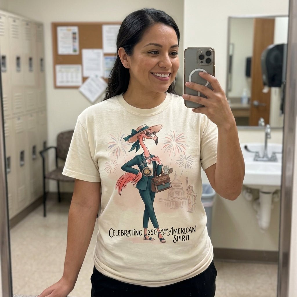America 250 Years of American Spirit Occupational Therapist Flamingo Shirt - FlamingoAholic