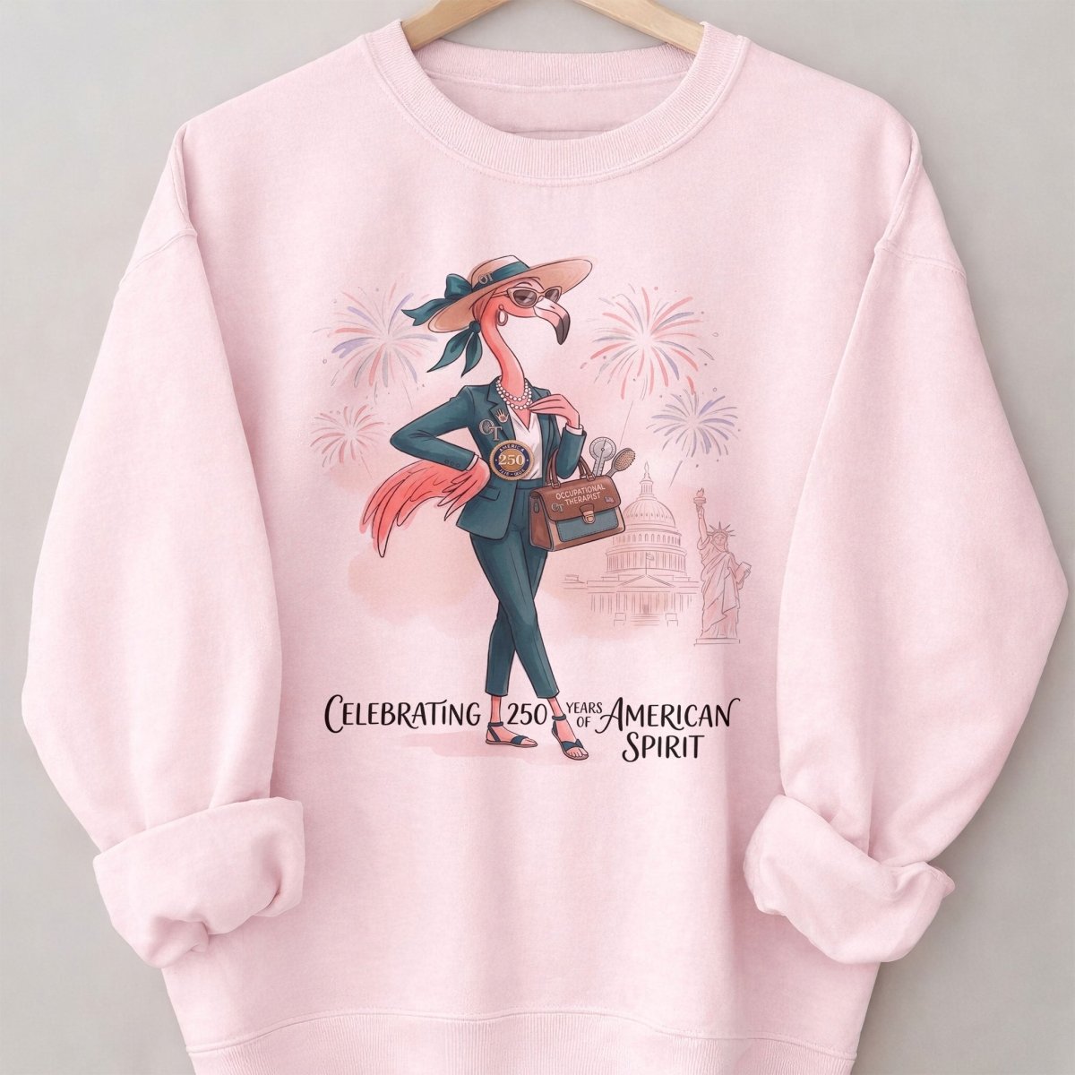 America 250 Years of American Spirit Occupational Therapist Flamingo Shirt - FlamingoAholic