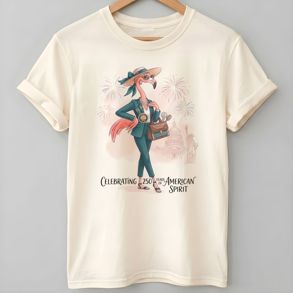 America 250 Years of American Spirit Occupational Therapist Flamingo Shirt - FlamingoAholic