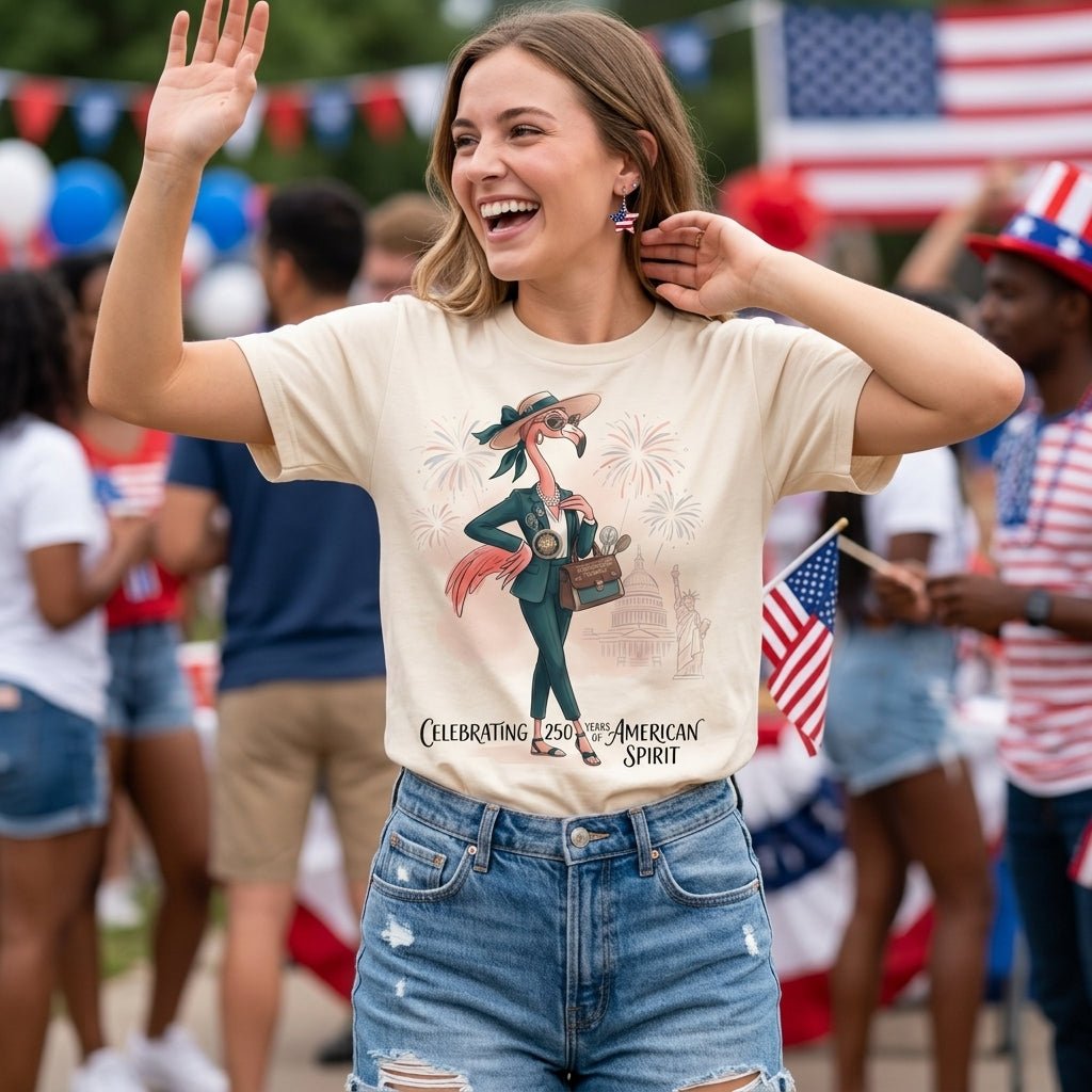 America 250 Years of American Spirit Occupational Therapist Flamingo Shirt - FlamingoAholic