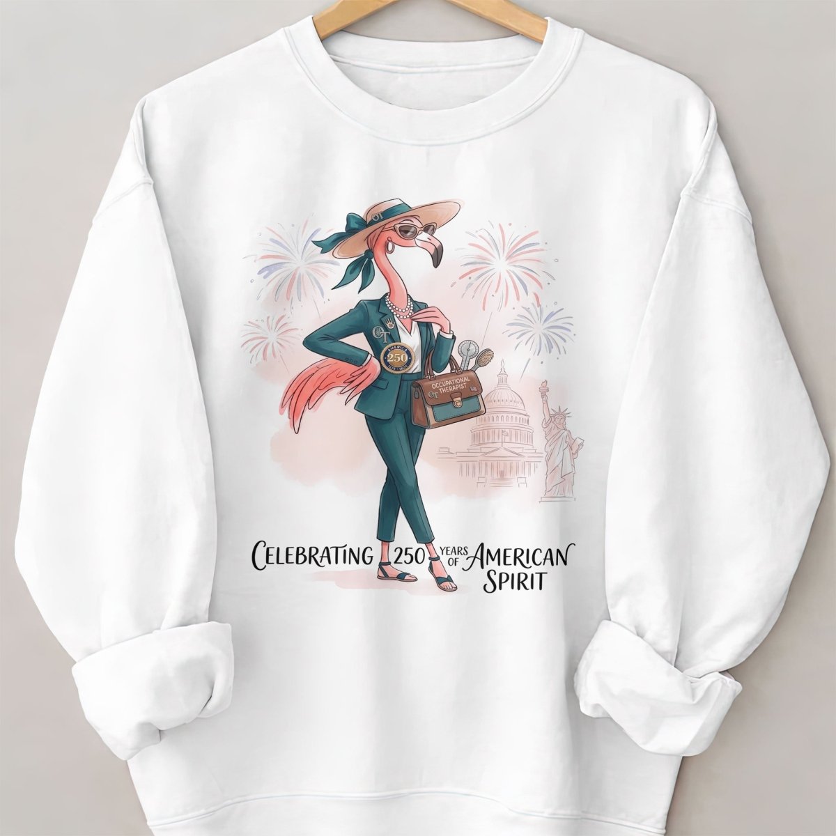 America 250 Years of American Spirit Occupational Therapist Flamingo Shirt - FlamingoAholic