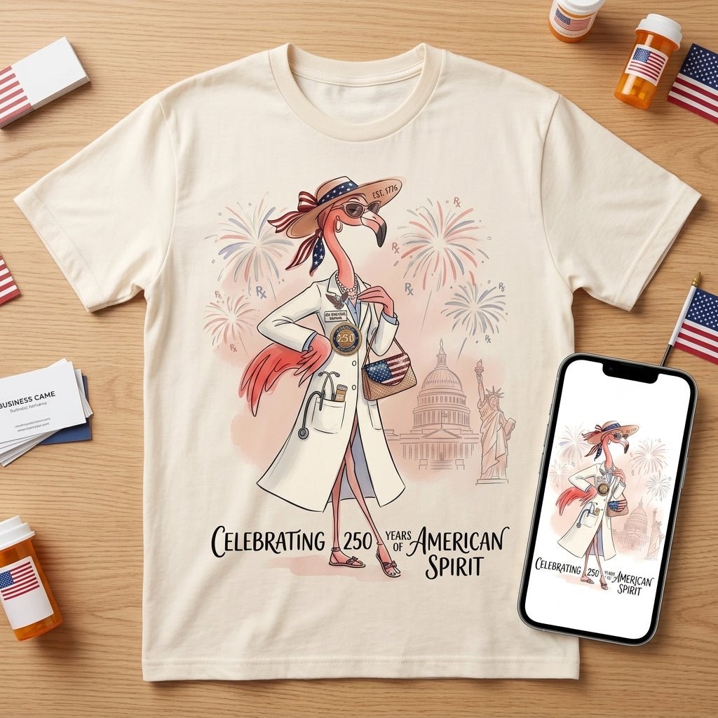 America 250 Years of American Spirit Pharmacist Flamingo Shirt - FlamingoAholic