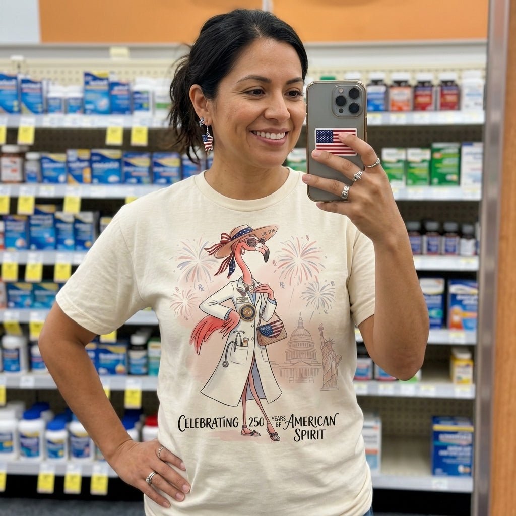 America 250 Years of American Spirit Pharmacist Flamingo Shirt - FlamingoAholic