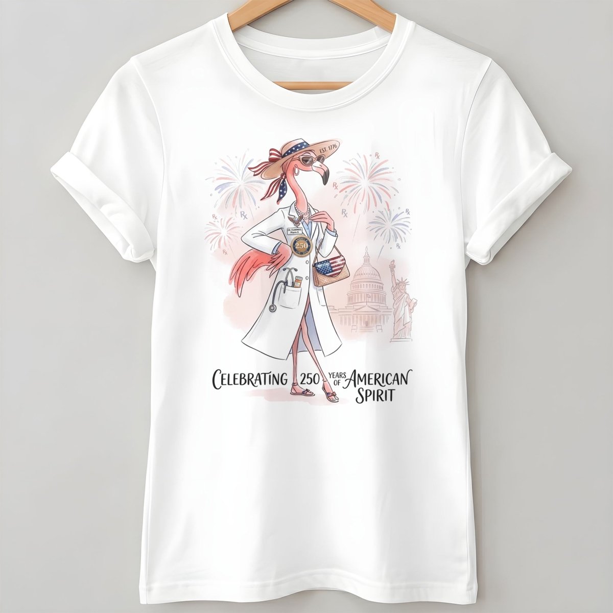 America 250 Years of American Spirit Pharmacist Flamingo Shirt - FlamingoAholic