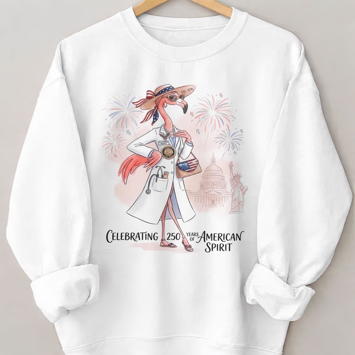 America 250 Years of American Spirit Pharmacist Flamingo Shirt - FlamingoAholic