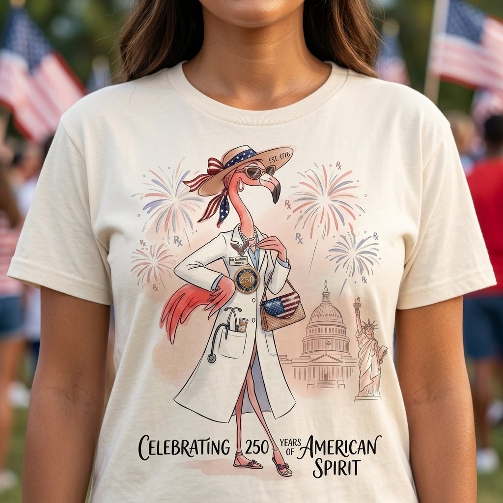 America 250 Years of American Spirit Pharmacist Flamingo Shirt - FlamingoAholic