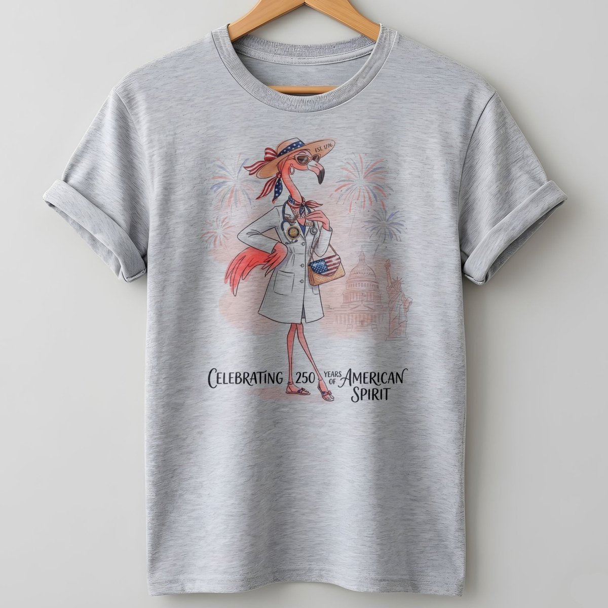 America 250 Years of American Spirit Physician Assistant Flamingo Shirt - FlamingoAholic