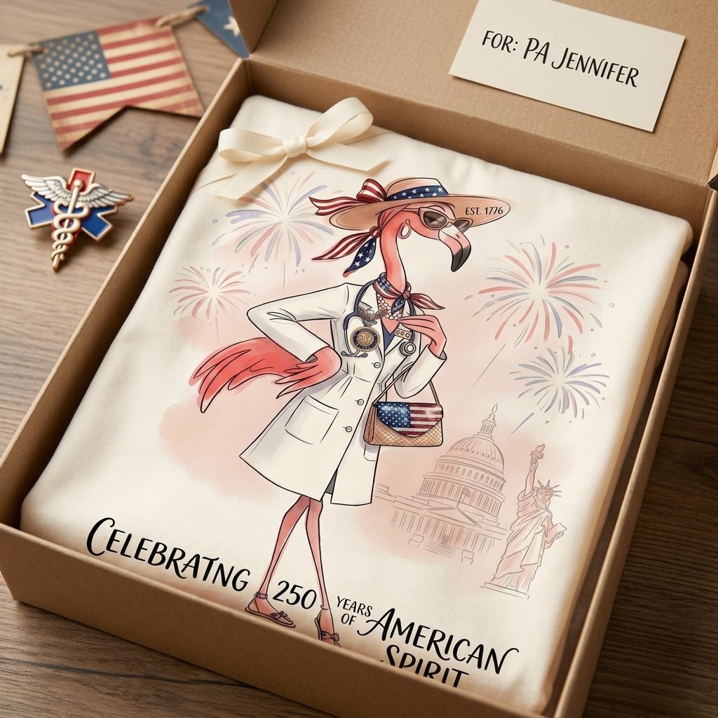 America 250 Years of American Spirit Physician Assistant Flamingo Shirt - FlamingoAholic
