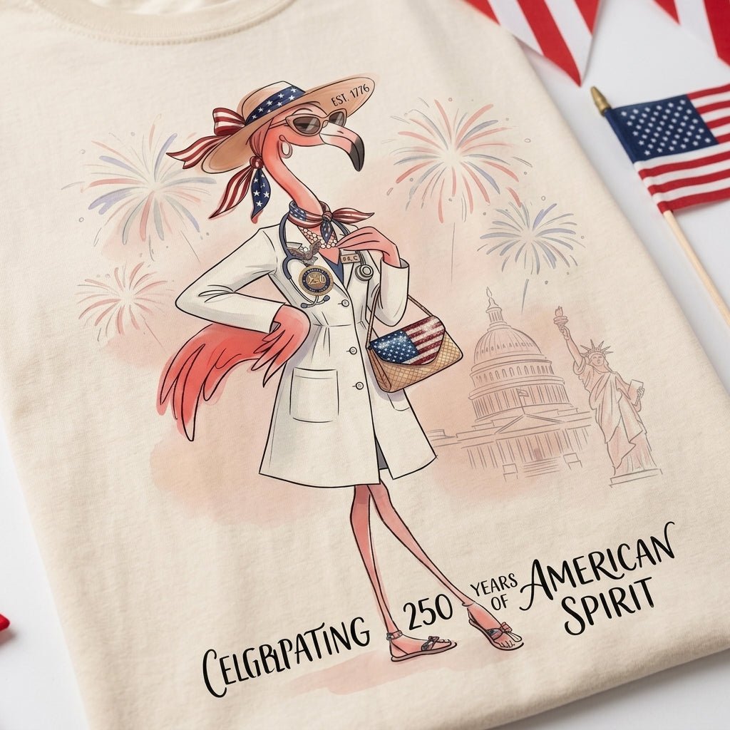 America 250 Years of American Spirit Physician Assistant Flamingo Shirt - FlamingoAholic