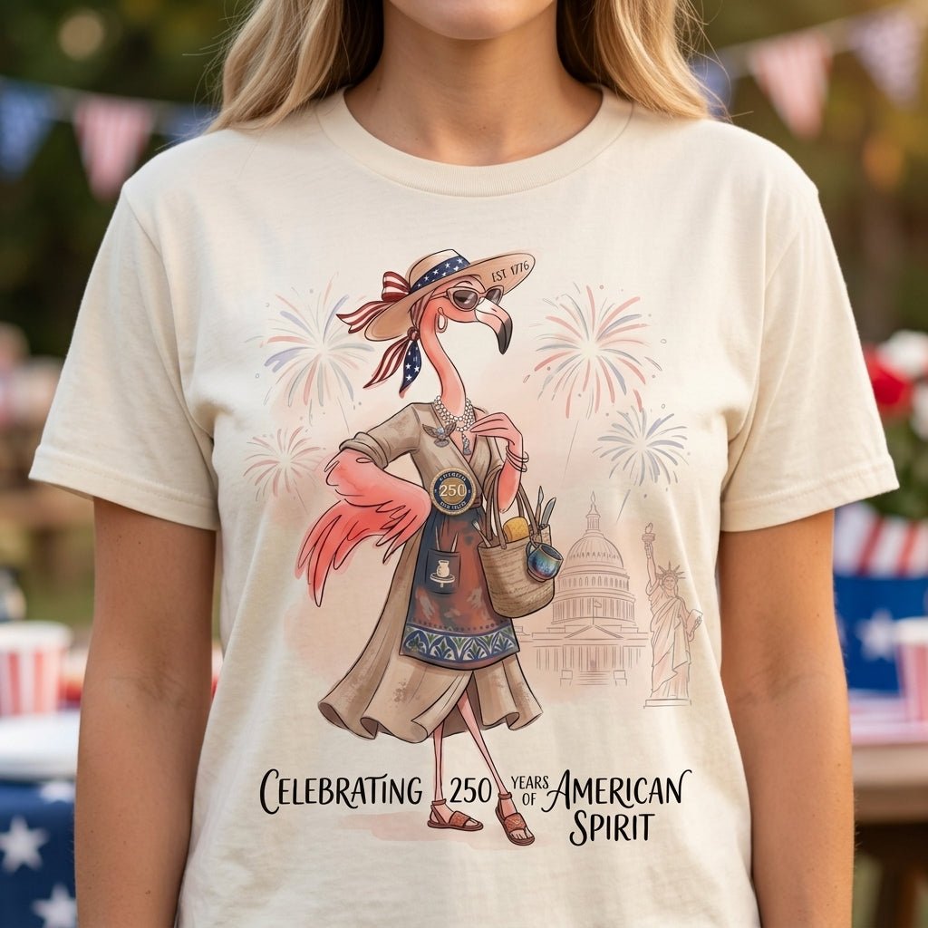 America 250 Years of American Spirit Pottery Flamingo Shirt - FlamingoAholic