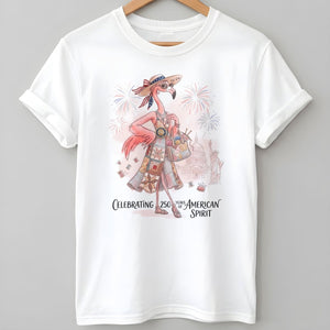 America 250 Years of American Spirit Quilting Knitting Flamingo Shirt - FlamingoAholic