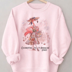 America 250 Years of American Spirit Quilting Knitting Flamingo Shirt - FlamingoAholic