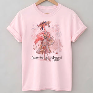 America 250 Years of American Spirit Quilting Knitting Flamingo Shirt - FlamingoAholic