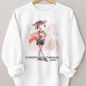 America 250 Years of American Spirit Running Flamingo Shirt - FlamingoAholic