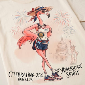 America 250 Years of American Spirit Running Flamingo Shirt - FlamingoAholic