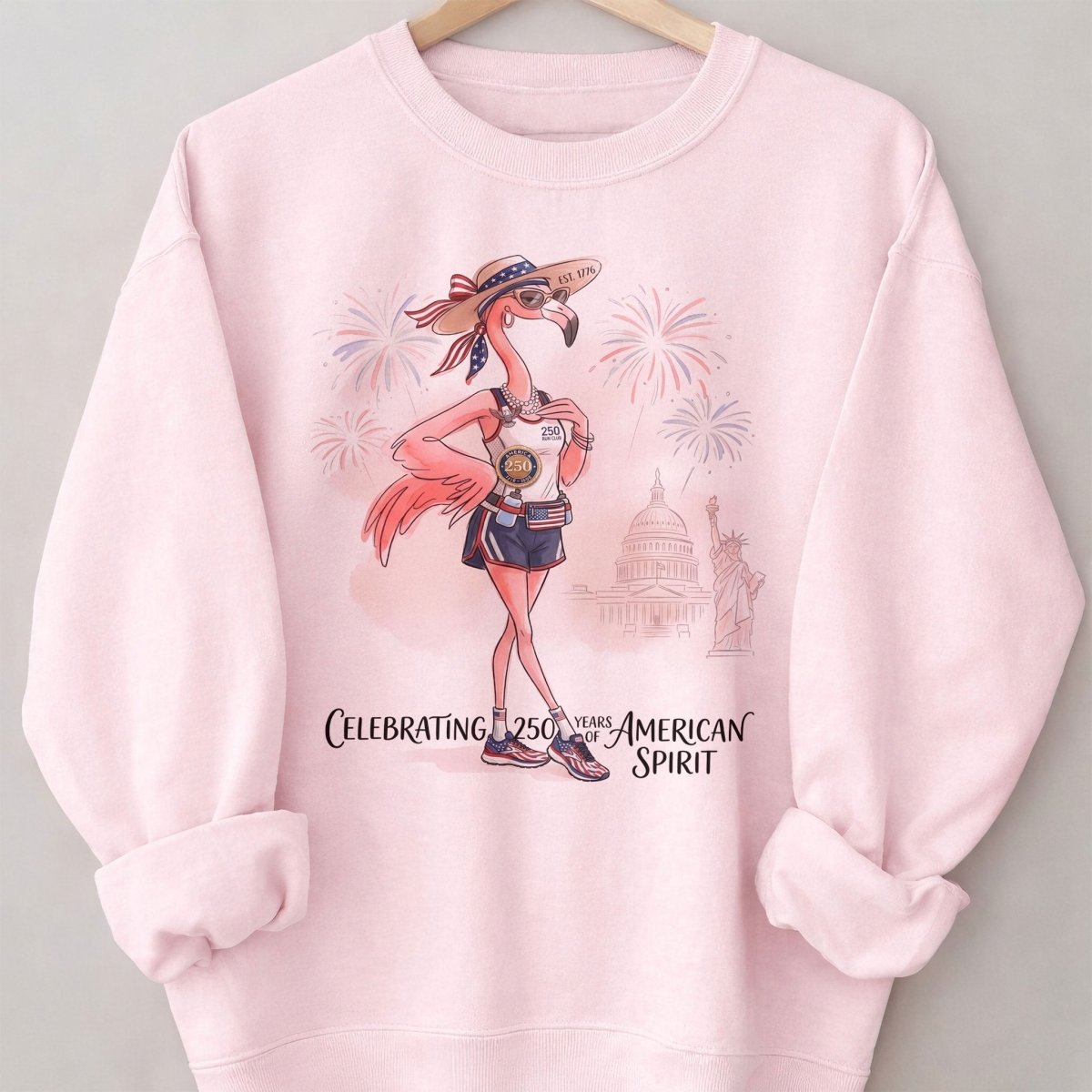 America 250 Years of American Spirit Running Flamingo Shirt - FlamingoAholic