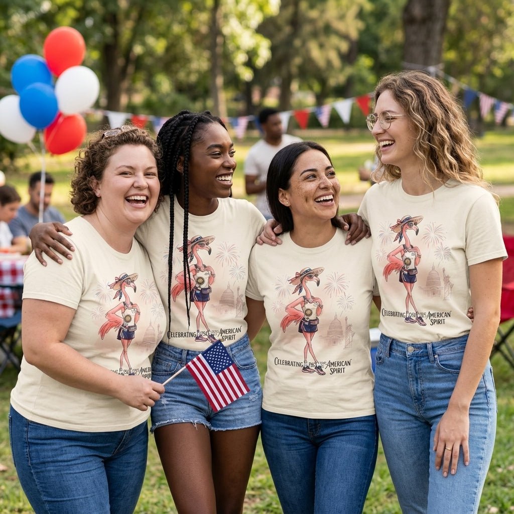 America 250 Years of American Spirit Running Flamingo Shirt - FlamingoAholic