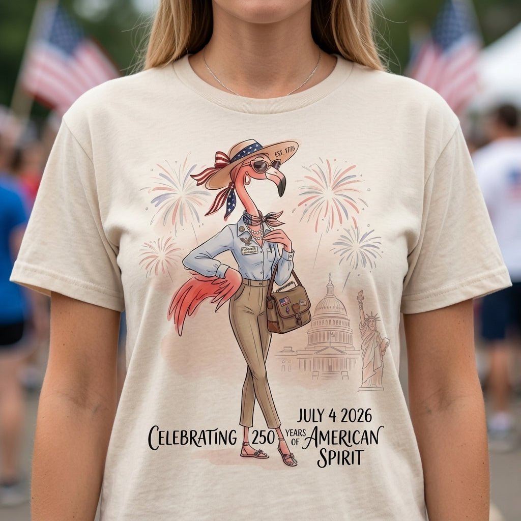 America 250 Years of American Spirit Social Worker Flamingo Shirt - FlamingoAholic