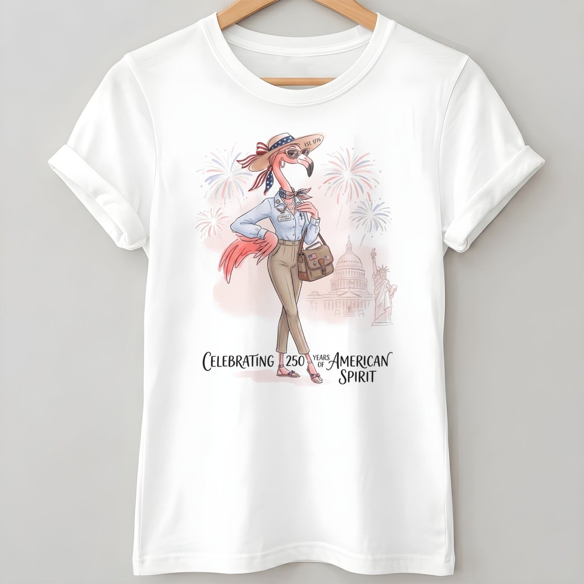 America 250 Years of American Spirit Social Worker Flamingo Shirt - FlamingoAholic