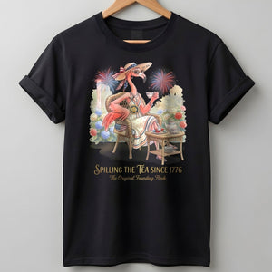 America 250 Years of American Spirit Teatime Flamingo Shirt - FlamingoAholic