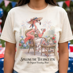 America 250 Years of American Spirit Teatime Flamingo Shirt - FlamingoAholic
